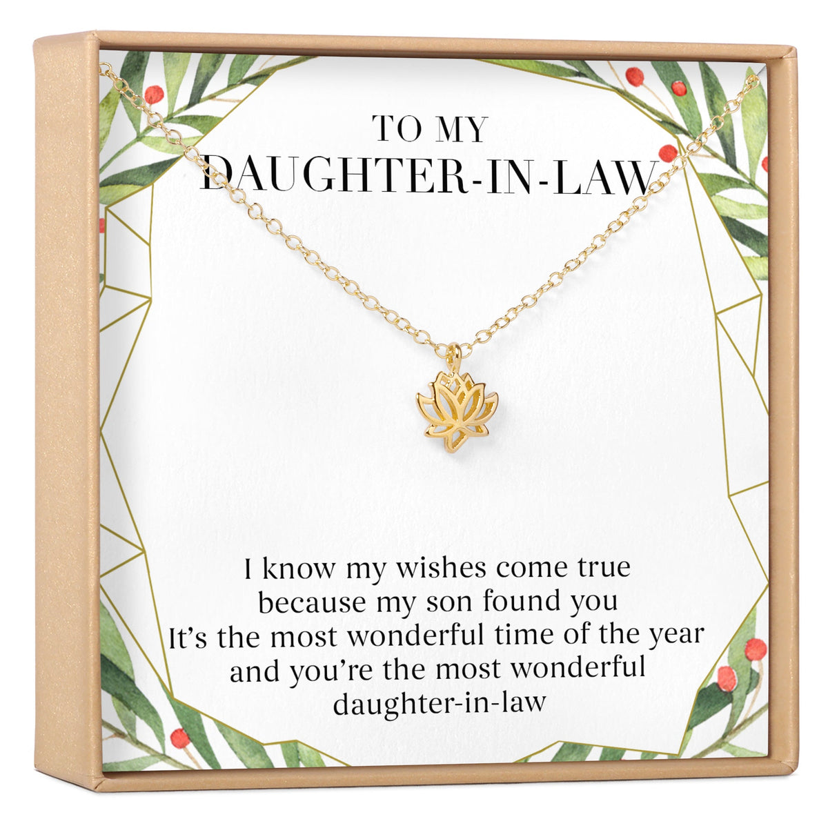 Christmas Gift for Daughter in Law Lotus Necklace - Dear Ava