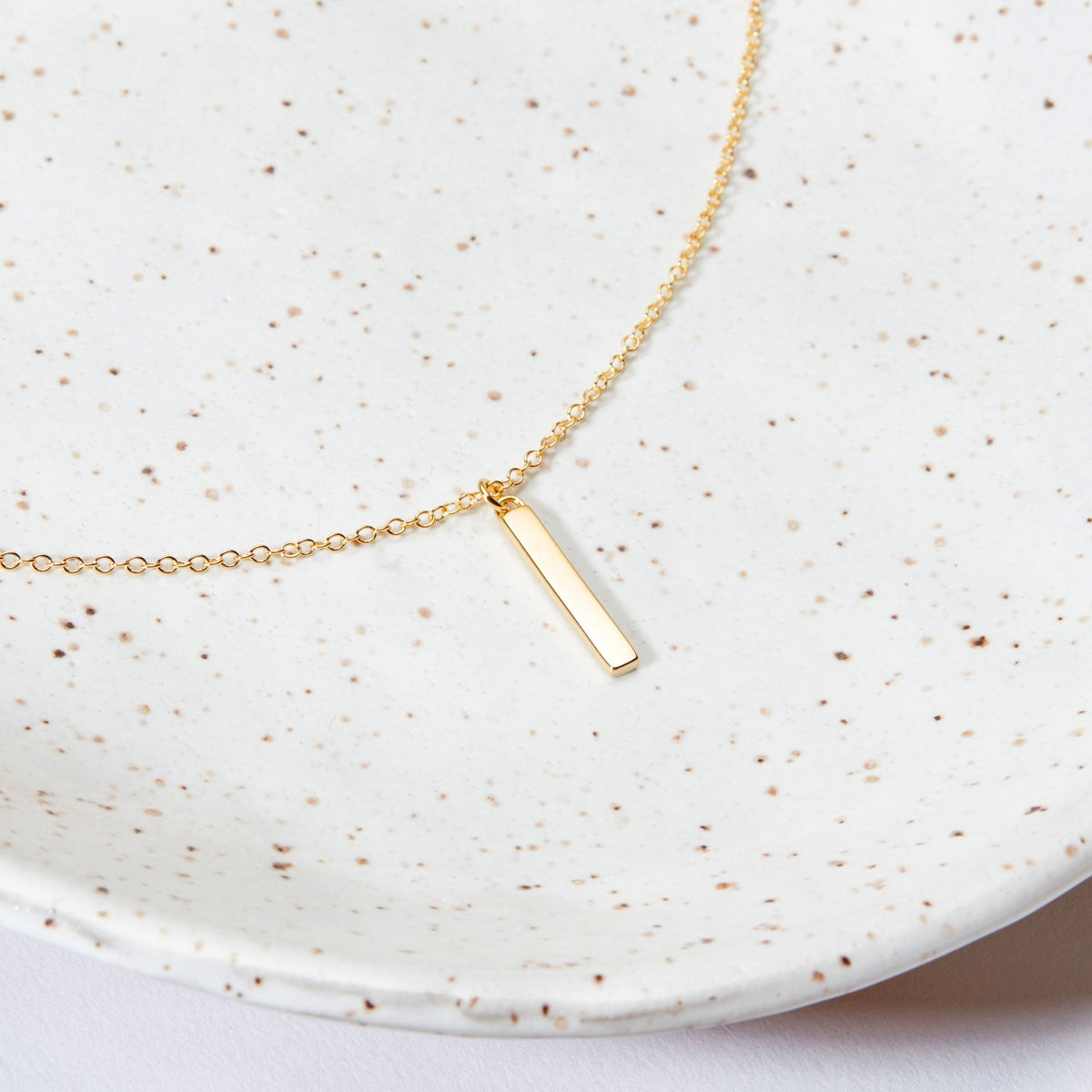 Christmas Gift for Daughter Vertical Bar Necklace - Dear Ava