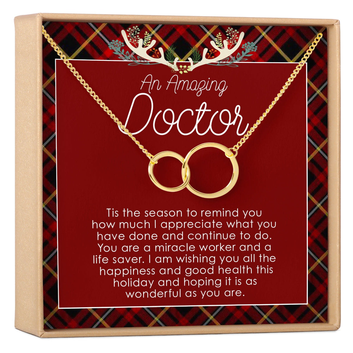 Christmas Gift for Doctor Double Circles Necklace - Dear Ava