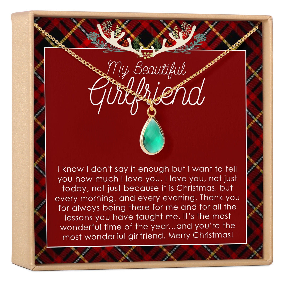 Christmas Gift for Girlfriend Gemstone Necklace - Dear Ava