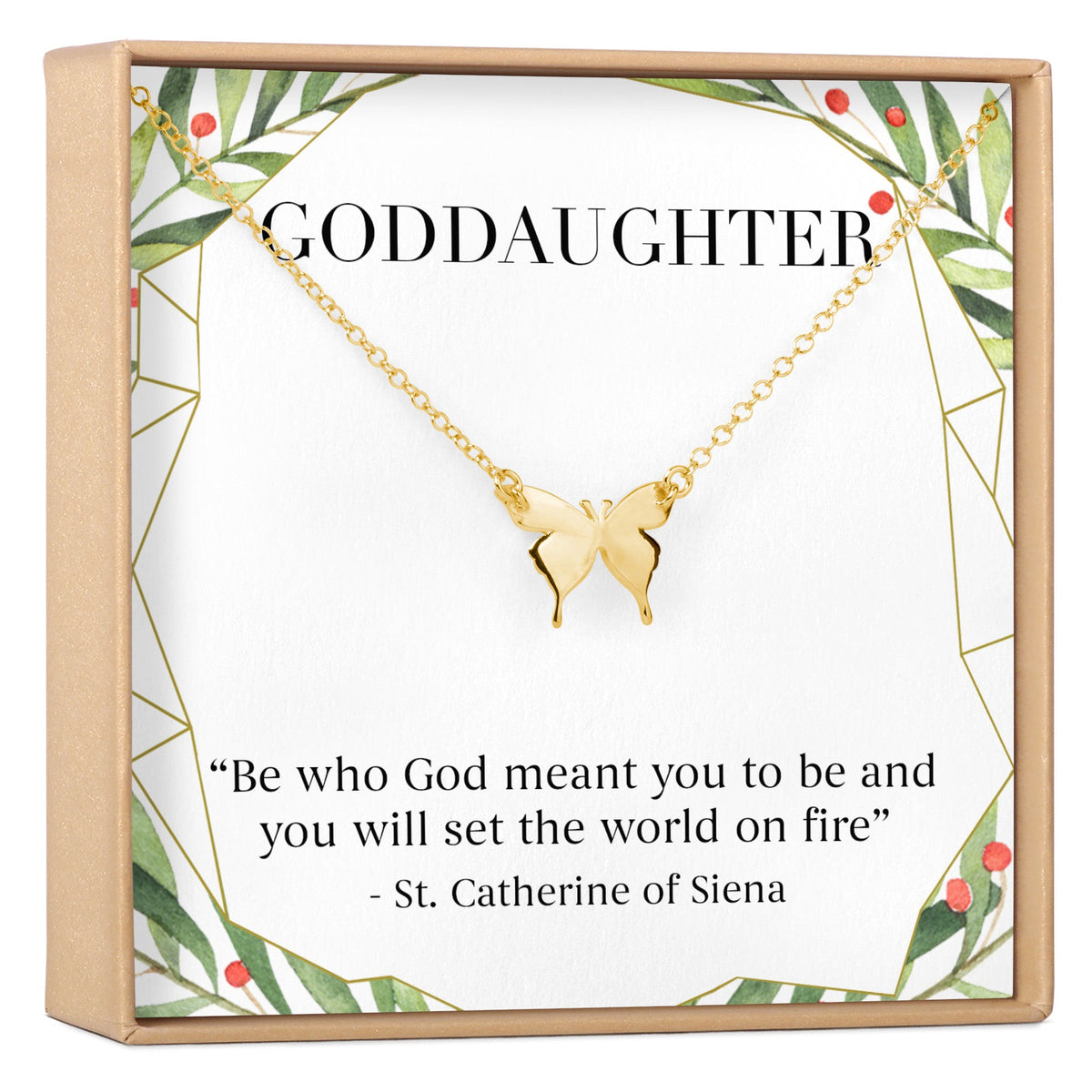 Christmas Gift for Goddaughter Butterfly Pendant Necklace - Dear Ava