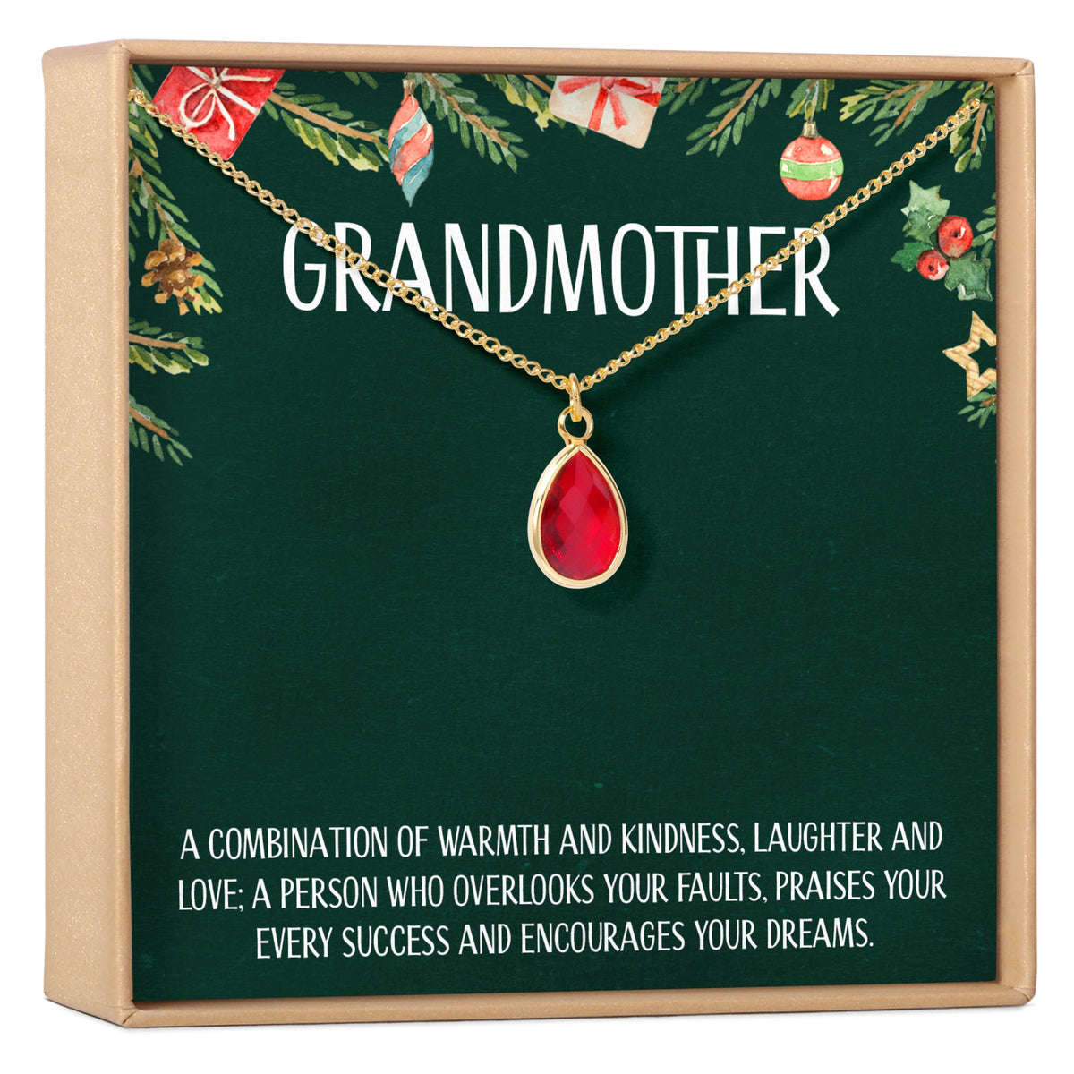 Christmas Gift for Grandmother Gemstone Necklace - Dear Ava