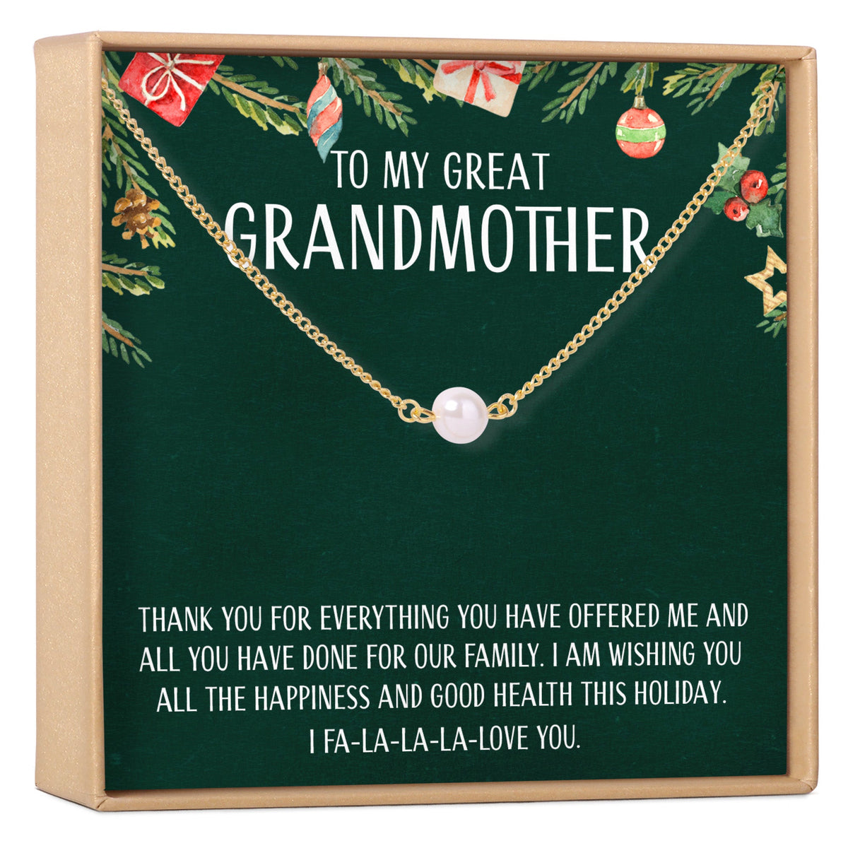 Christmas Gift for Great Grandma Pearl Necklace - Dear Ava