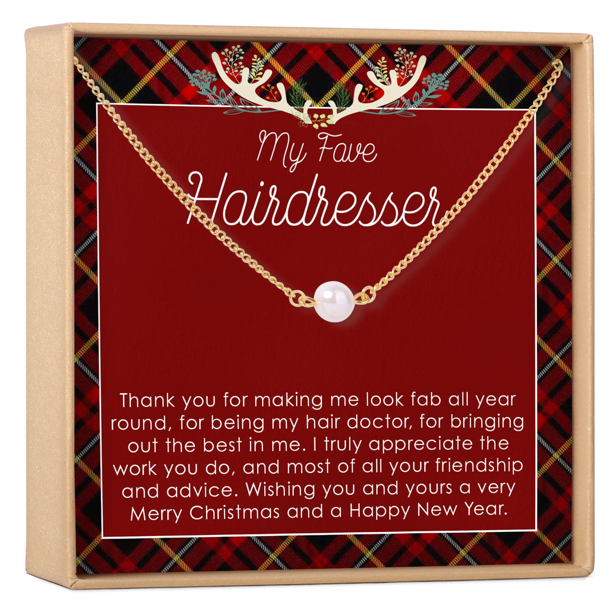 Christmas Gift for Hairdresser Pearl Necklace - Dear Ava