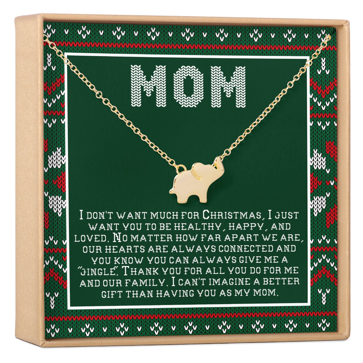 Christmas Gift for Mom Elephant Pendant Necklace - Dear Ava