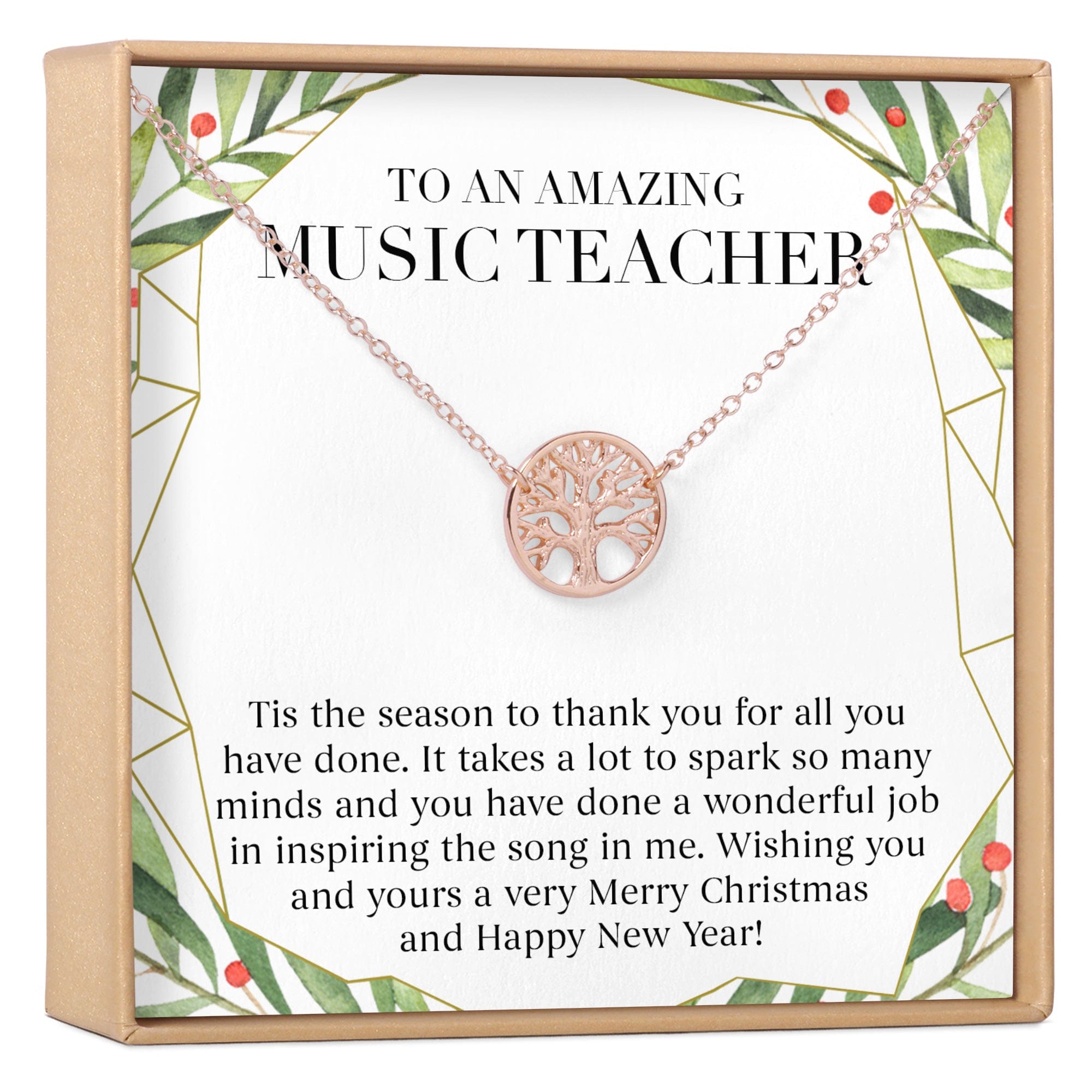 KEYCHIN Teacher Necklace With Message Card - Thank You Gift For Amazing Teachers In Stainless Steel Rose Gold Or White Gold - View #9