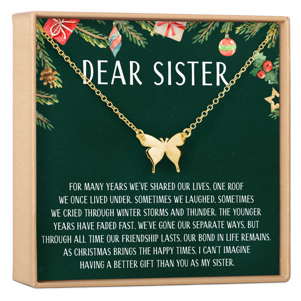 Christmas Gift for Sister Butterfly Pendant Necklace - Dear Ava