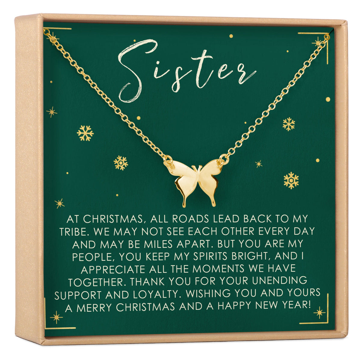 Christmas Gift for Sister Butterfly Pendant Necklace - Dear Ava