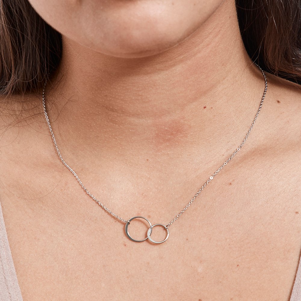 Christmas Gift for Teacher Double Circles Necklace - Dear Ava