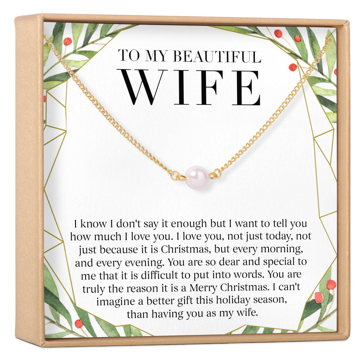 Christmas Gift for Wife Pearl Necklace - Dear Ava