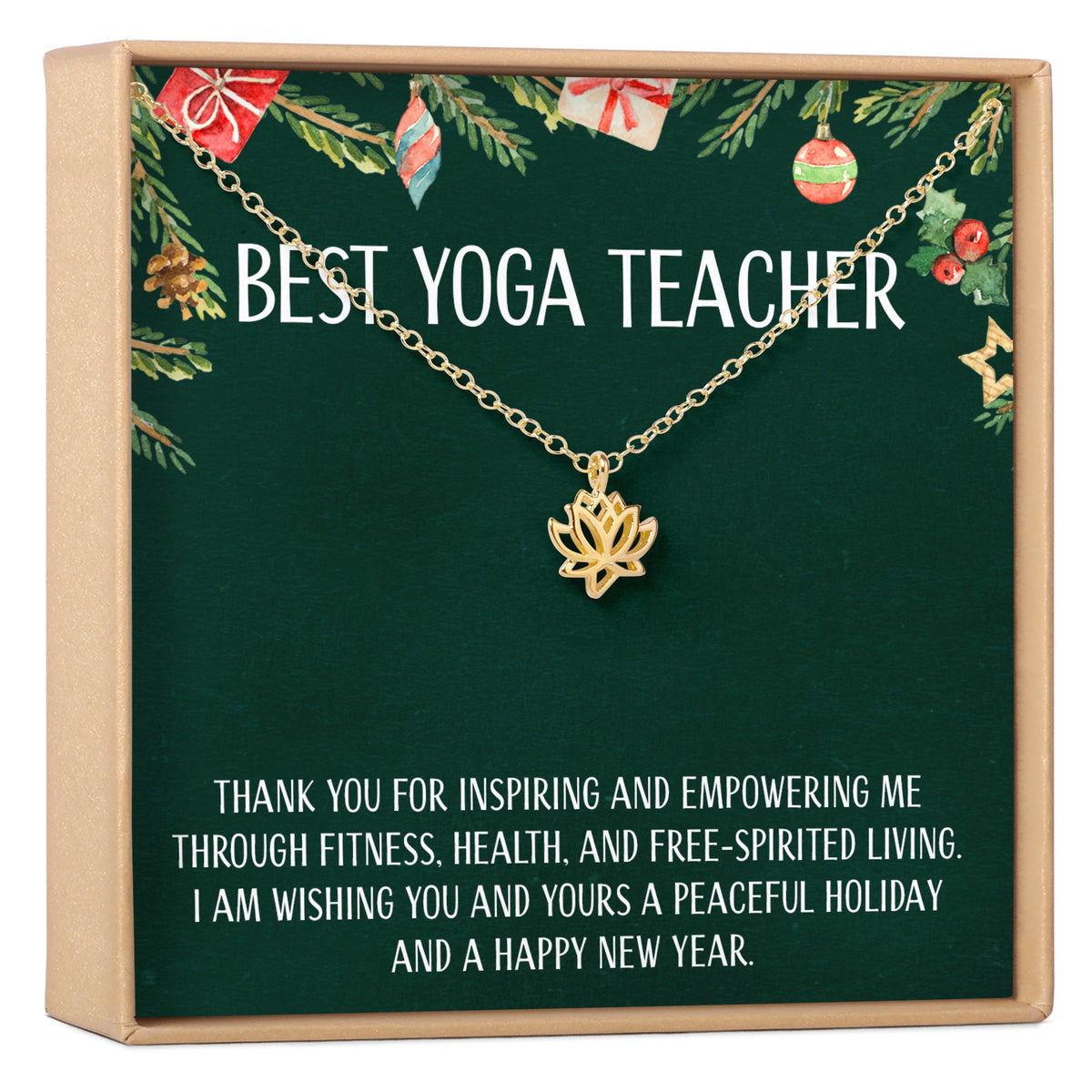 Christmas Gift for Yoga Teacher Lotus Necklace - Dear Ava