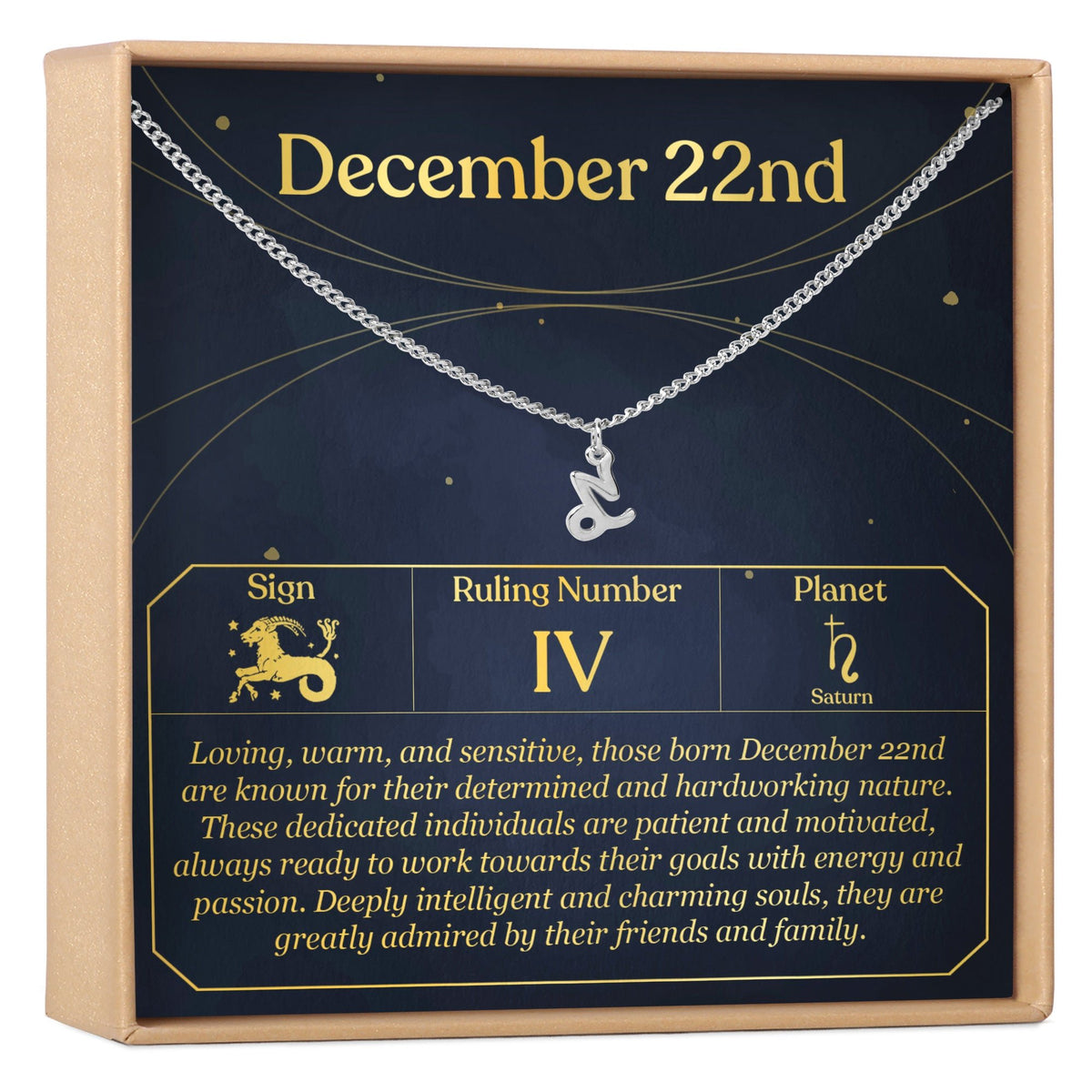 December 22nd Capricorn Necklace - Dear Ava