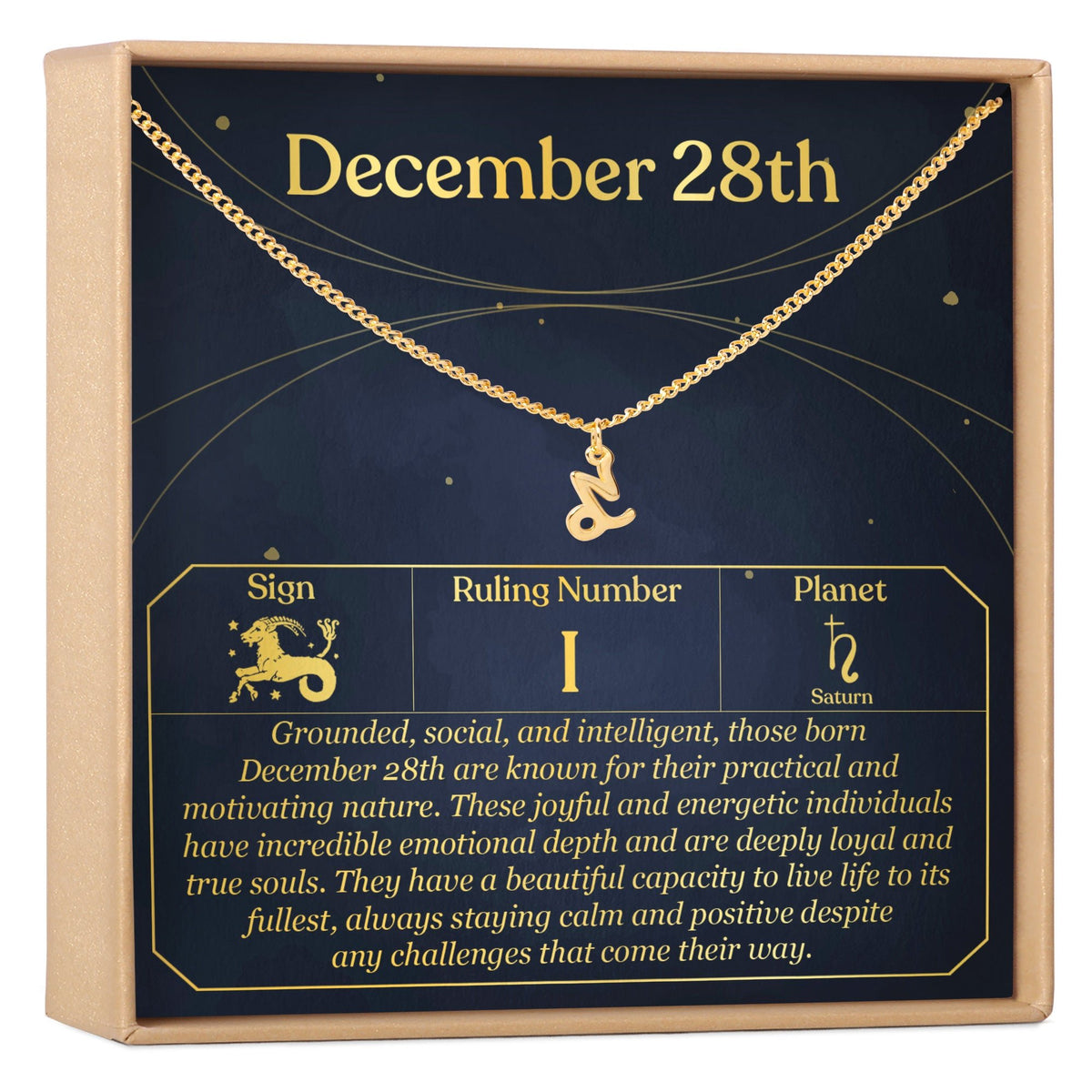 December 28th Capricorn Necklace - Dear Ava