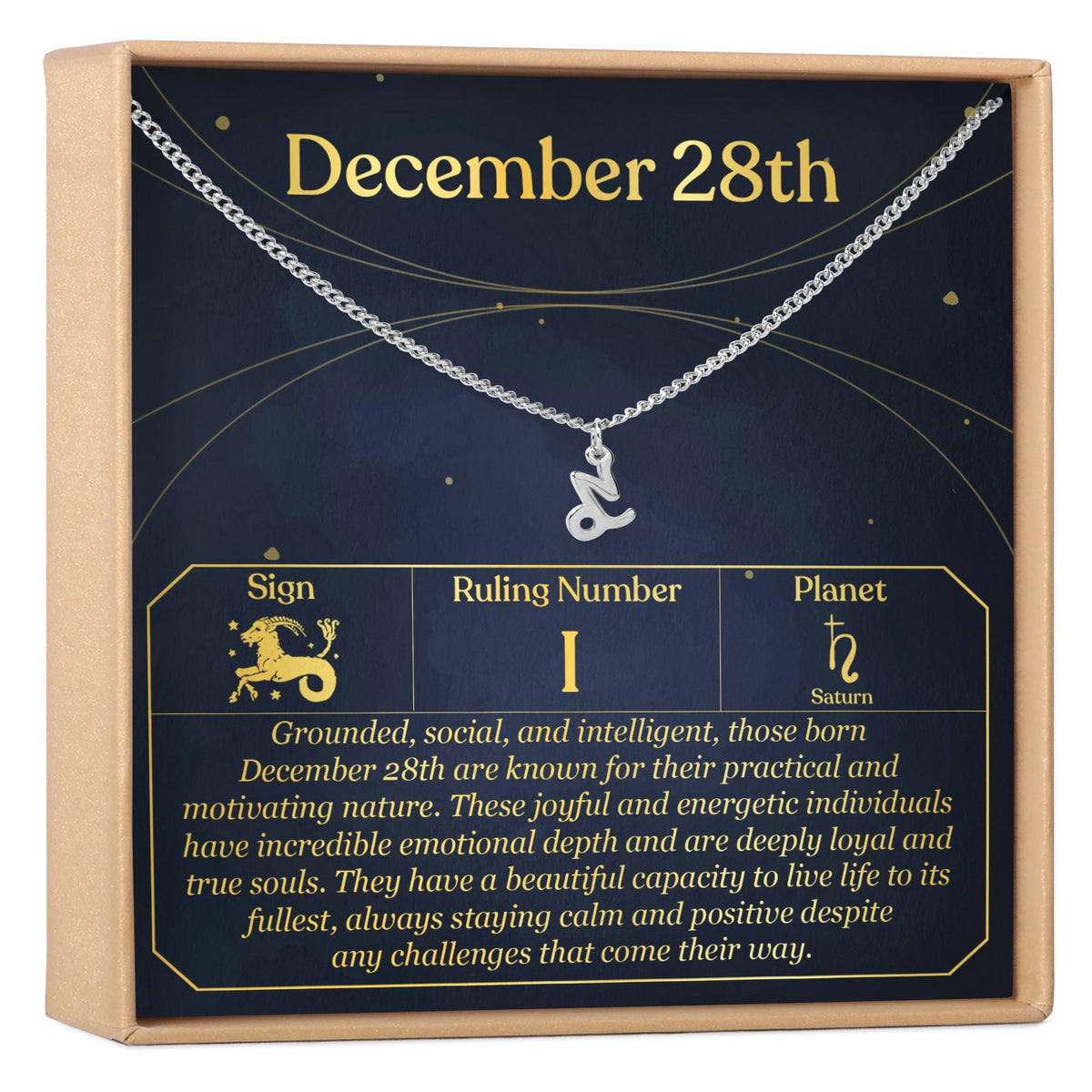 December 28th Capricorn Necklace - Dear Ava