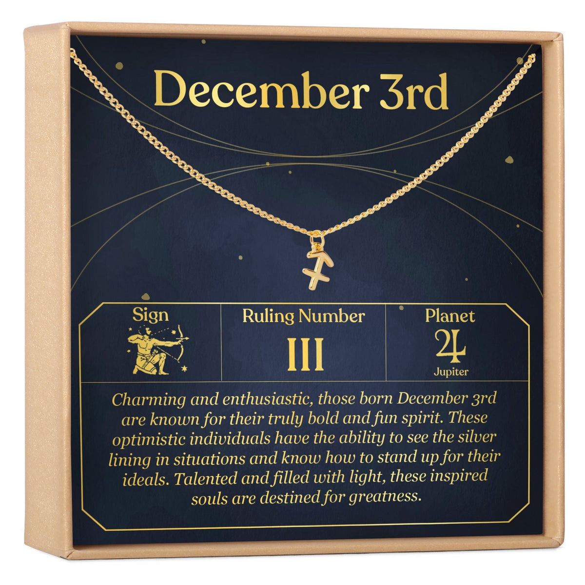 December 3rd Sagittarius Necklace - Dear Ava