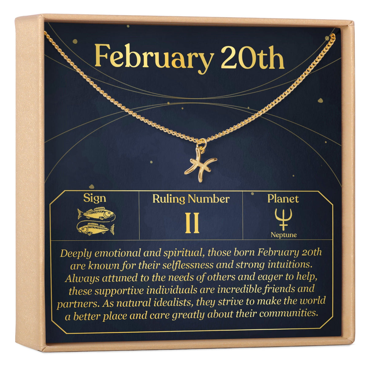 February 20th Pisces Necklace - Dear Ava