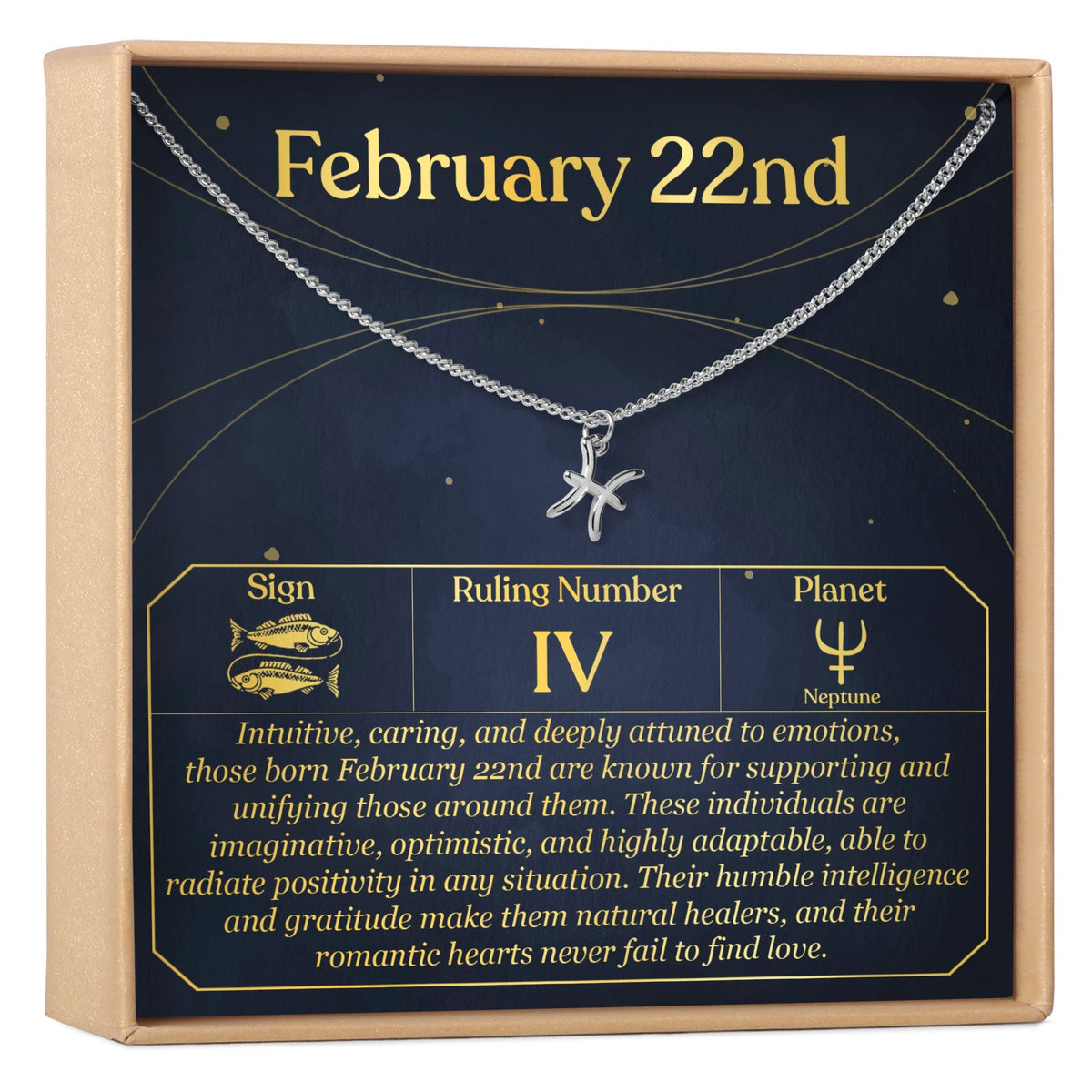 February 22nd Pisces Necklace - Dear Ava