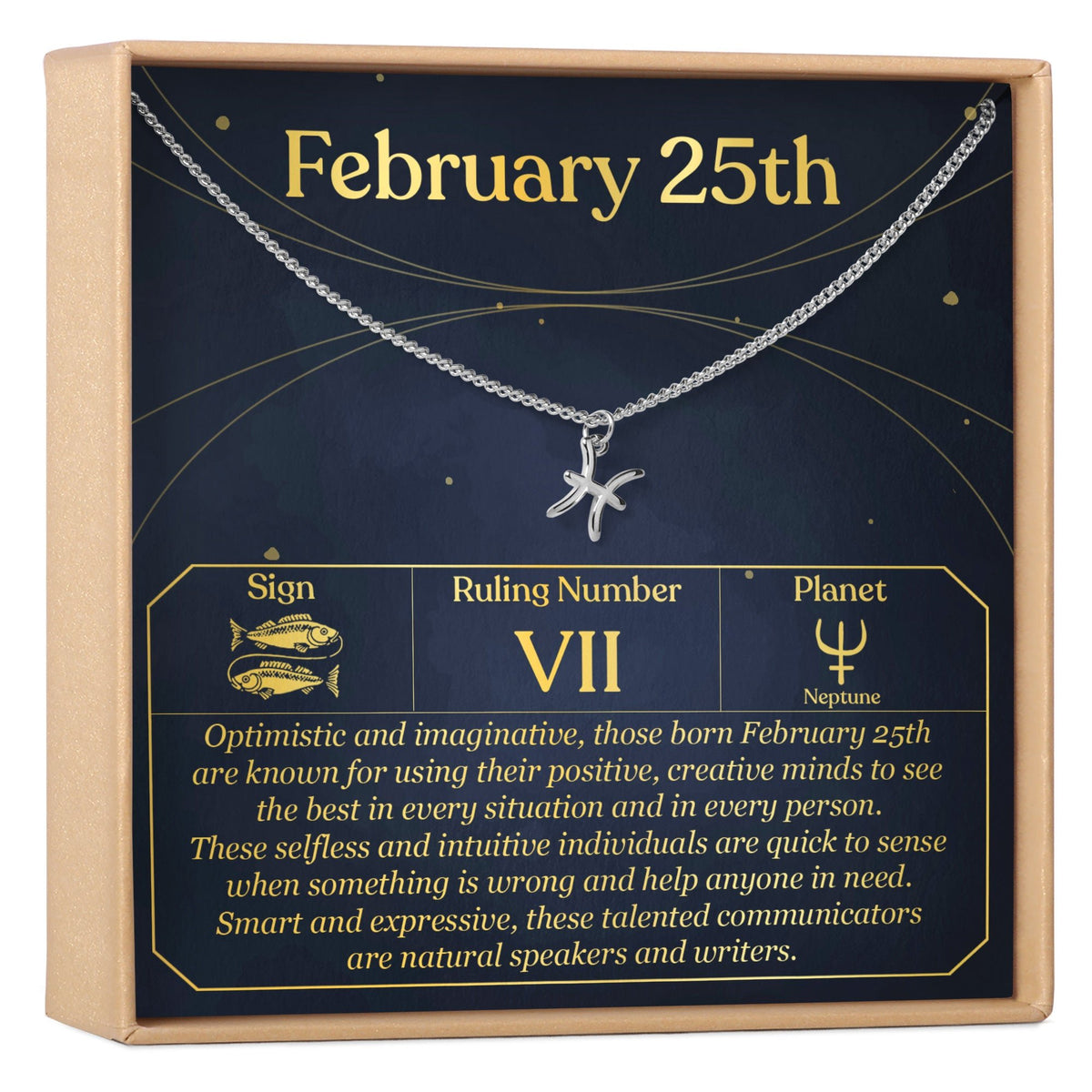 February 25th Pisces Necklace - Dear Ava