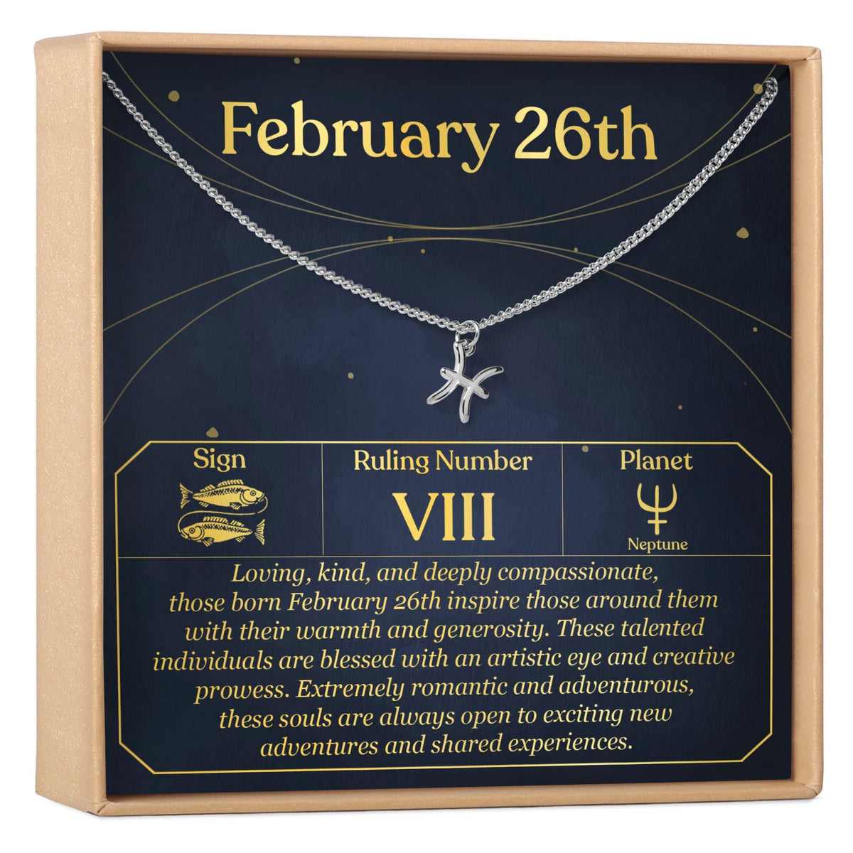 February 26th Pisces Necklace - Dear Ava