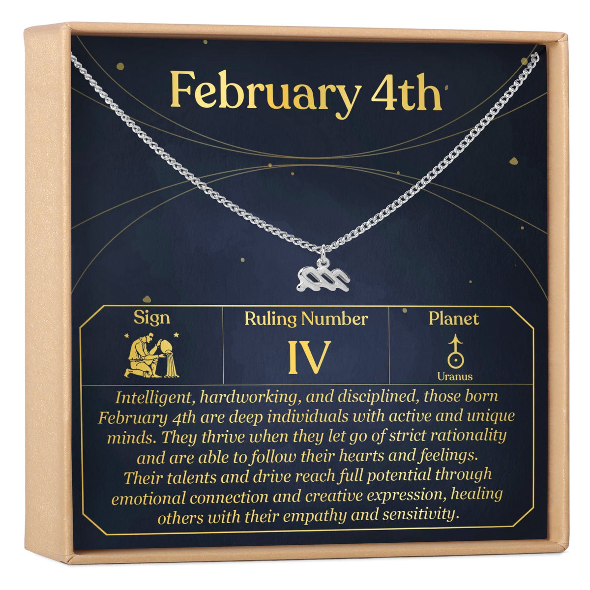 February 4th Aquarius Necklace - Dear Ava