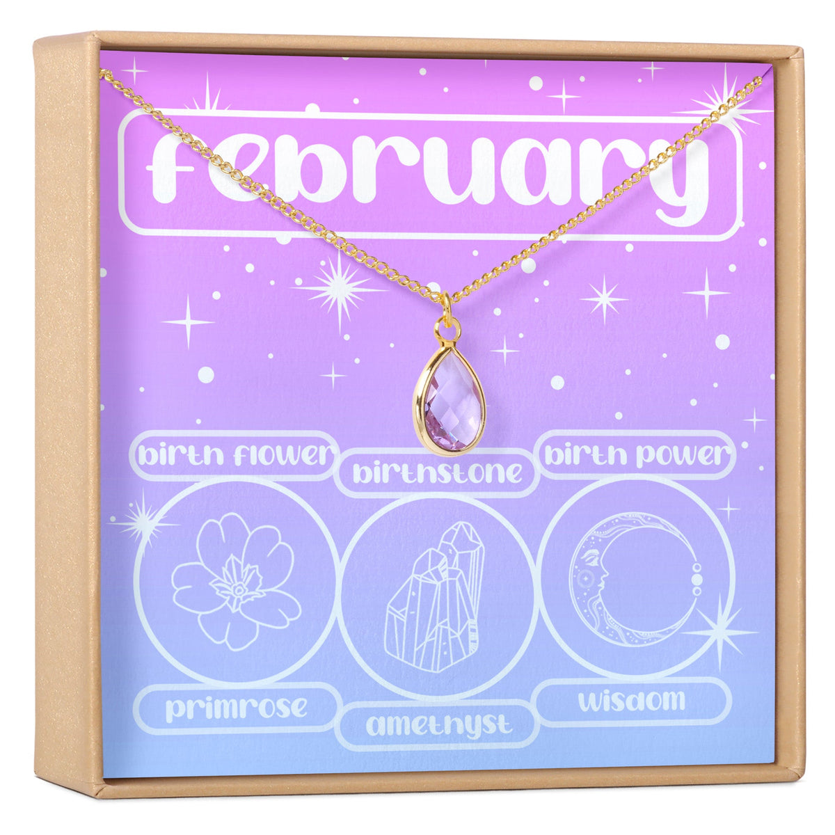 February Birthday Gemstone Necklace - Dear Ava