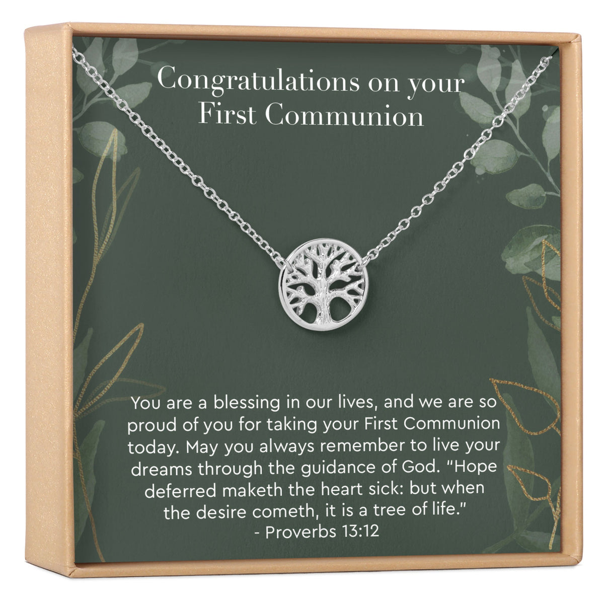 First Communion Tree Necklace - Dear Ava