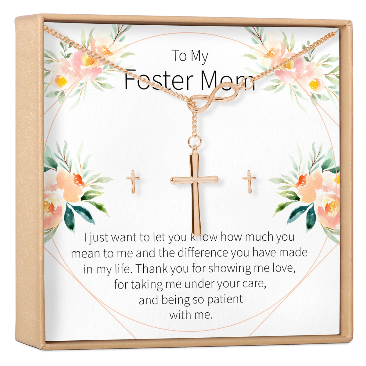 Foster Mom Cross Earring and Necklace Jewelry Set - Dear Ava