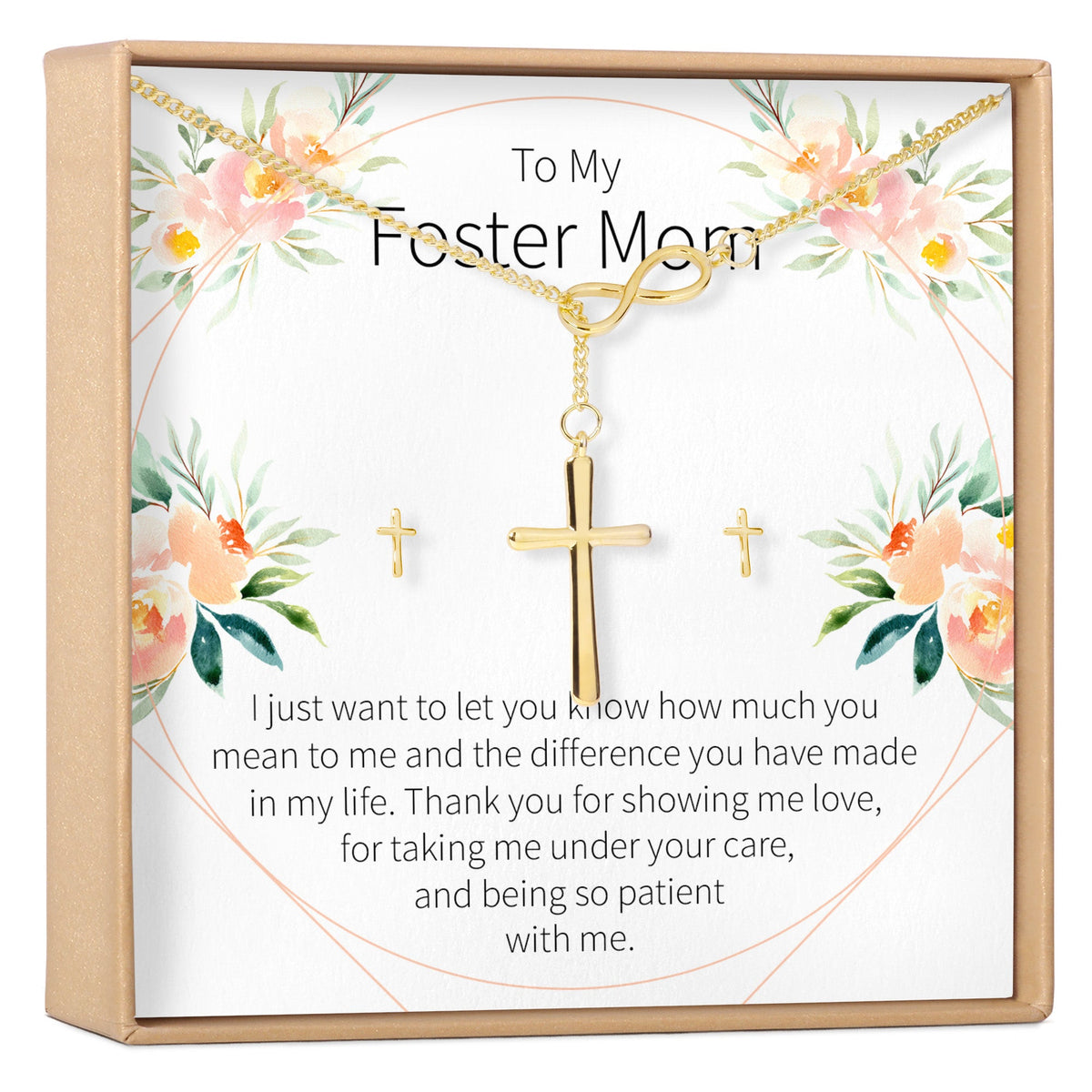 Foster Mom Cross Earring and Necklace Jewelry Set - Dear Ava