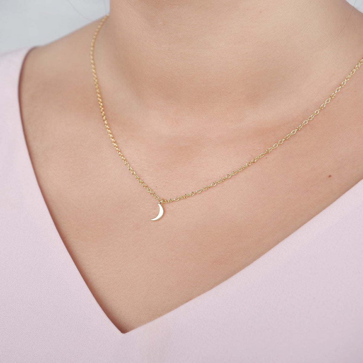 Funny Gift for Her Crescent Moon Pendant Necklace - Dear Ava