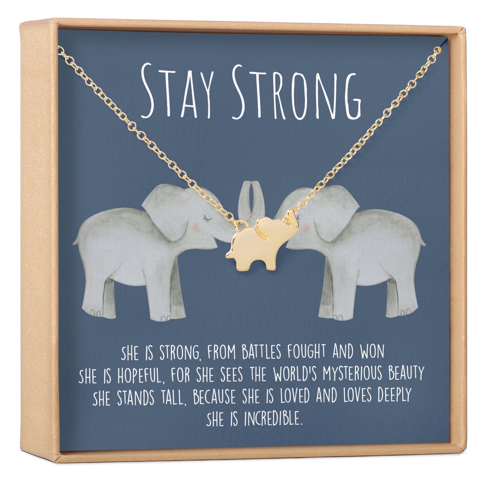 Gifts for Women with Cancer Elephant Pendant Necklace - Dear Ava
