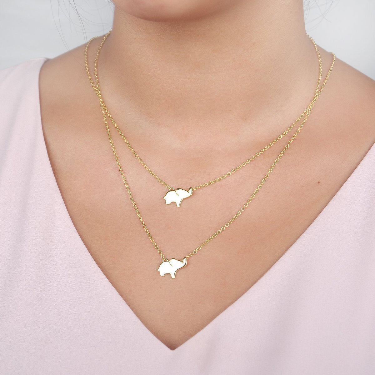 Godmother - Goddaughter Elephant Necklace Set - Dear Ava