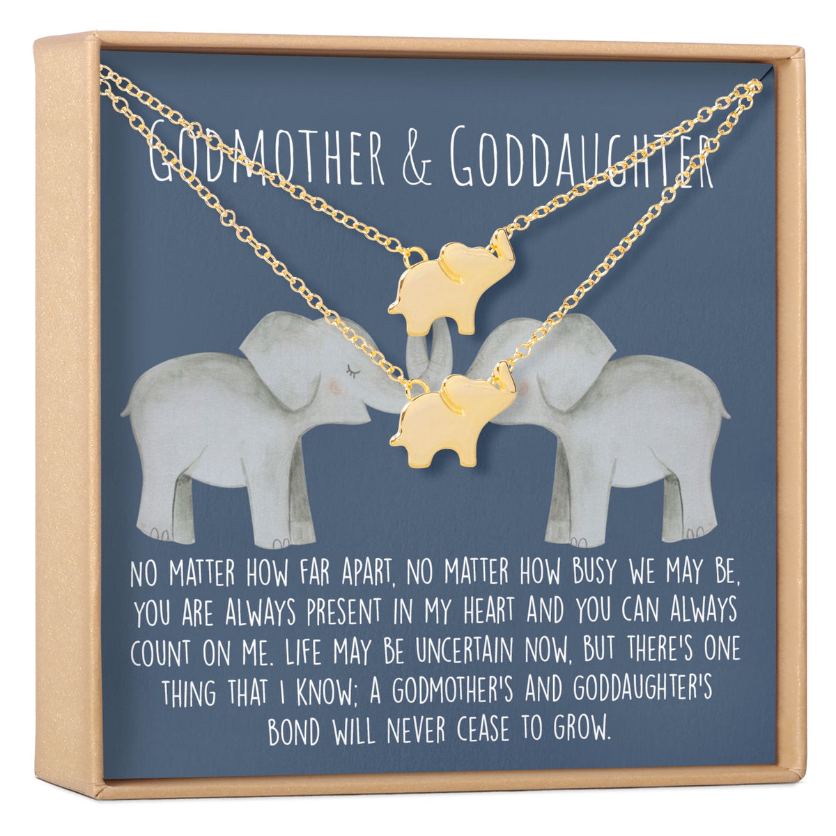 Godmother - Goddaughter Elephant Necklace Set - Dear Ava