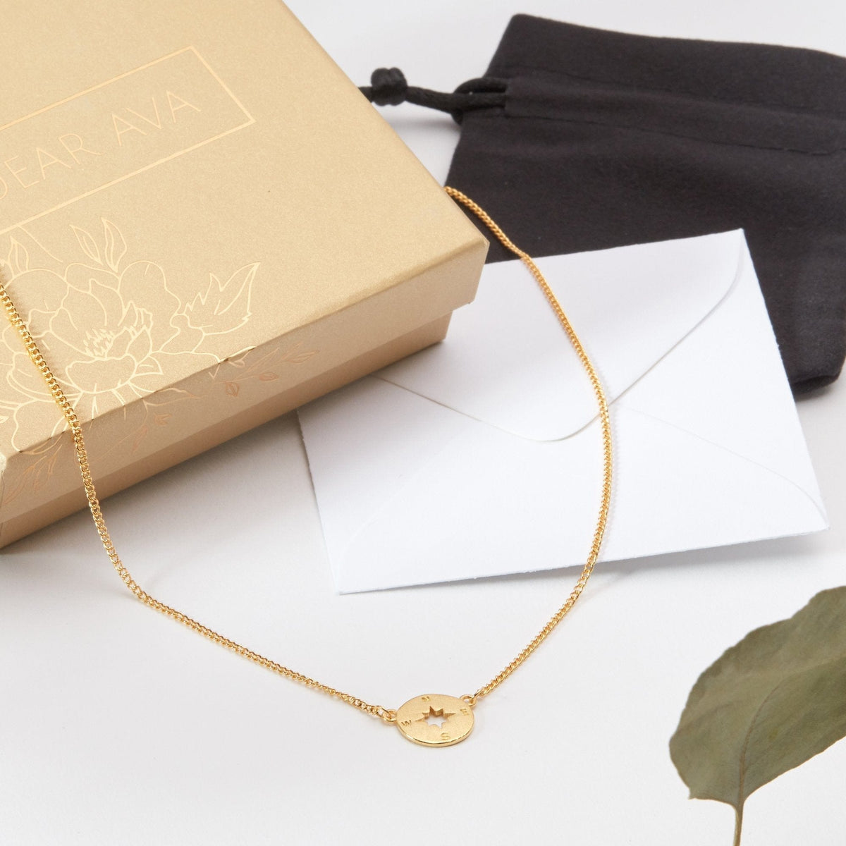 Gold Compass Necklace - Dear Ava