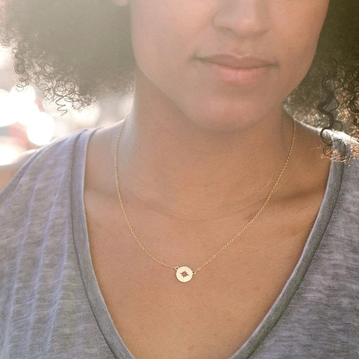Gold Compass Necklace - Dear Ava