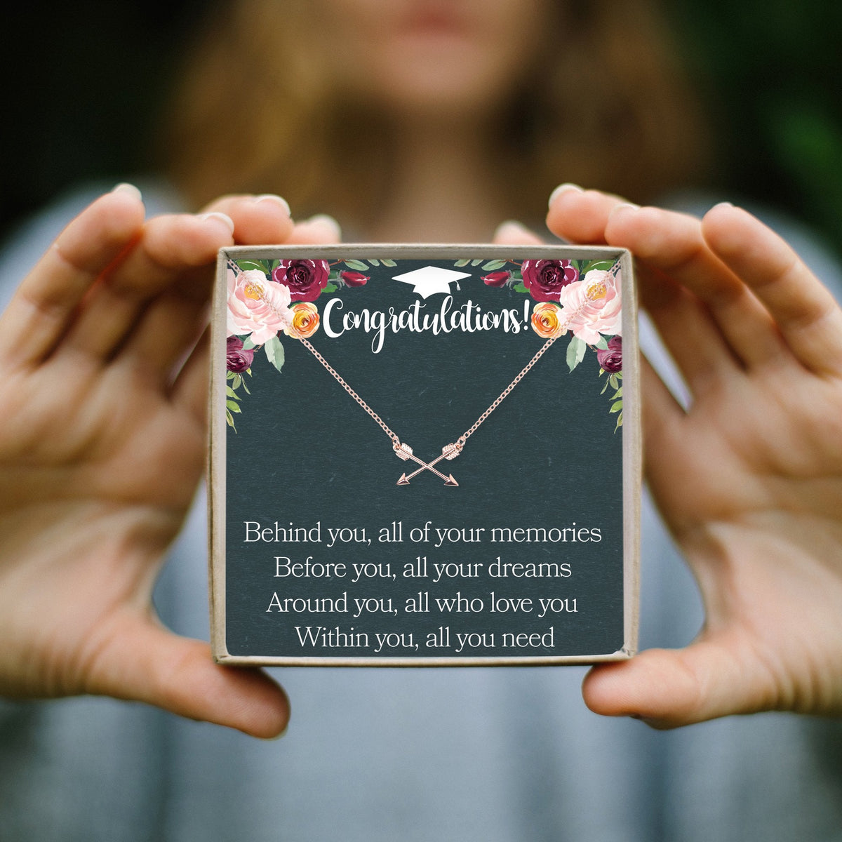 Graduation Double Intersecting Arrows Necklace - Dear Ava