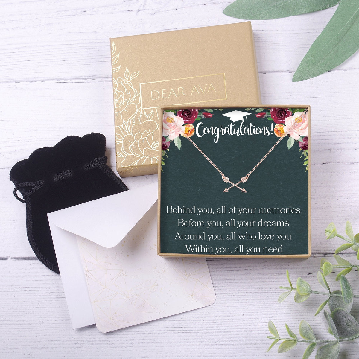 Graduation Double Intersecting Arrows Necklace - Dear Ava