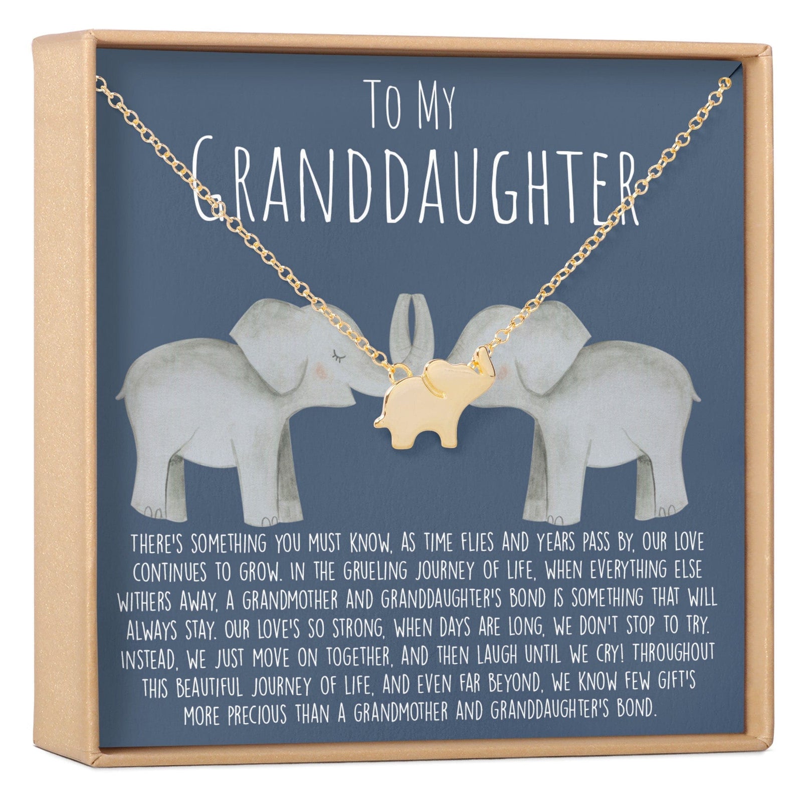 Granddaughter Elephant Pendant Necklace - Dear Ava
