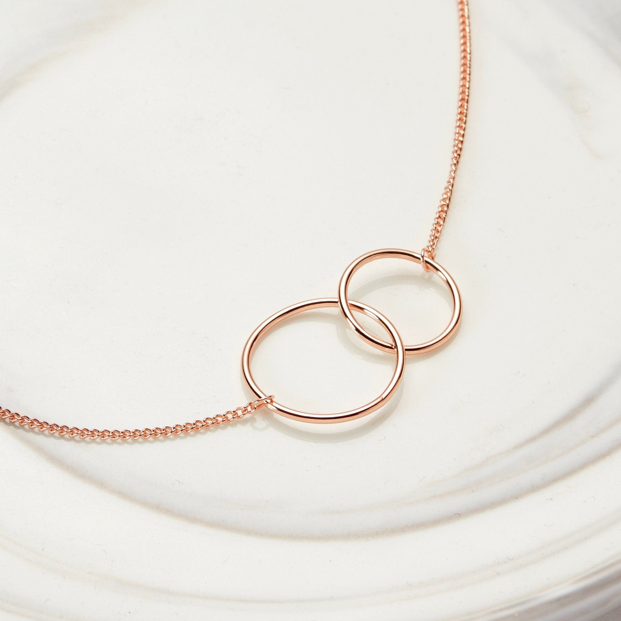 A+O Sterling Silver CZ Pave Disc Necklace - Gold Or Rose Gold Vermeil - Adjustable Chain Gift For Mom, Grandma