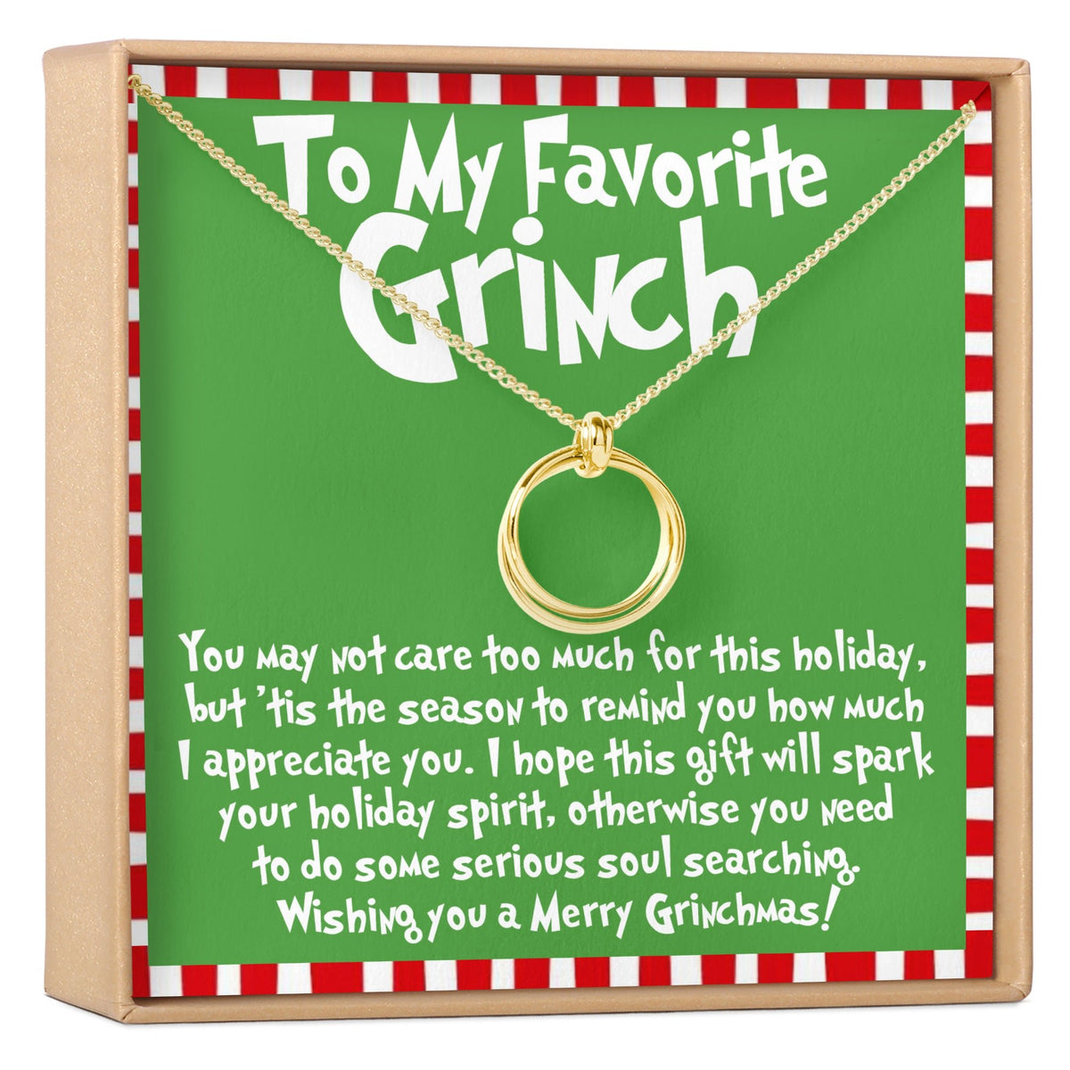 Grinch Christmas Linked Circles Necklace - Dear Ava