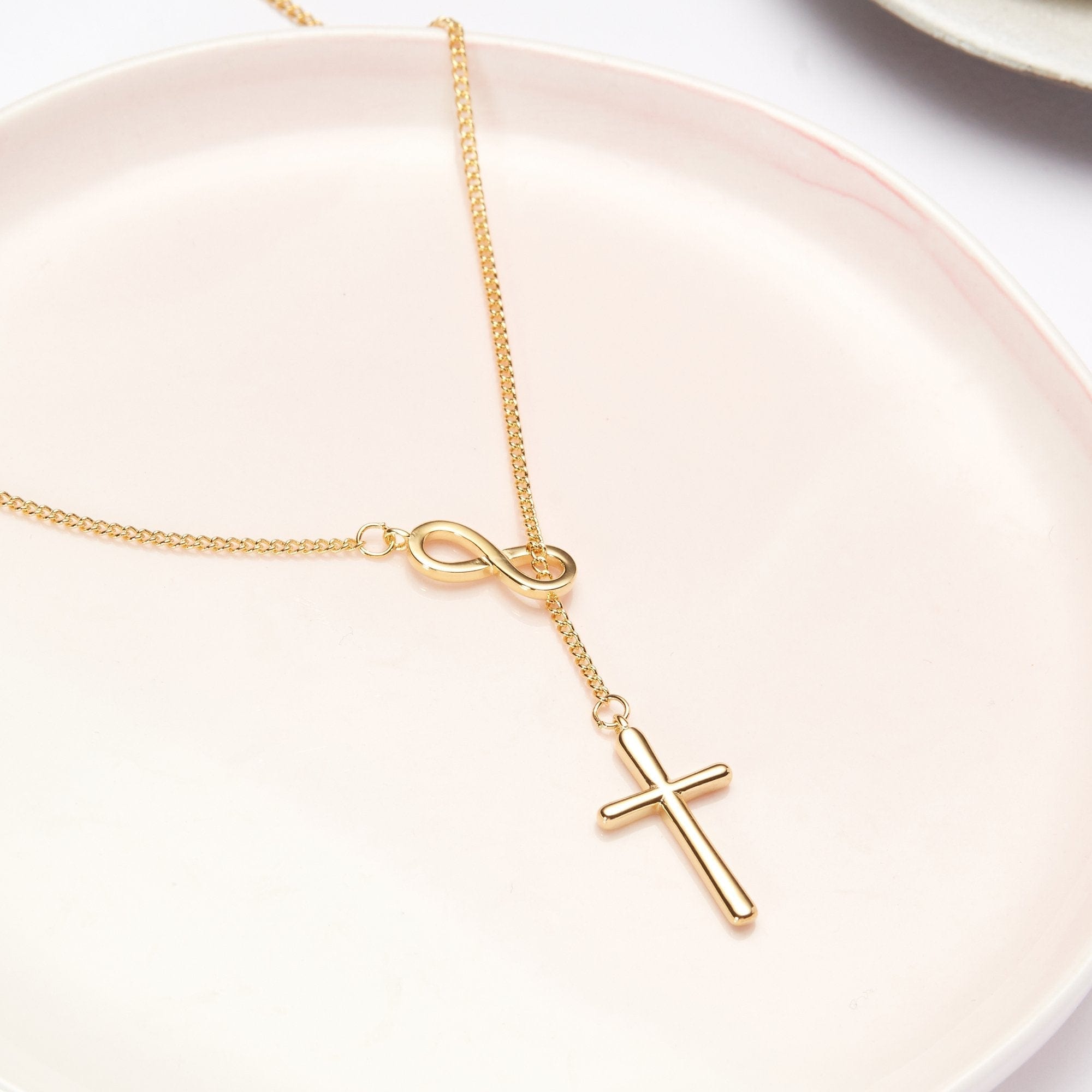 Infinity Cross Necklace: Christian Gift Necklace, Baptism Gift