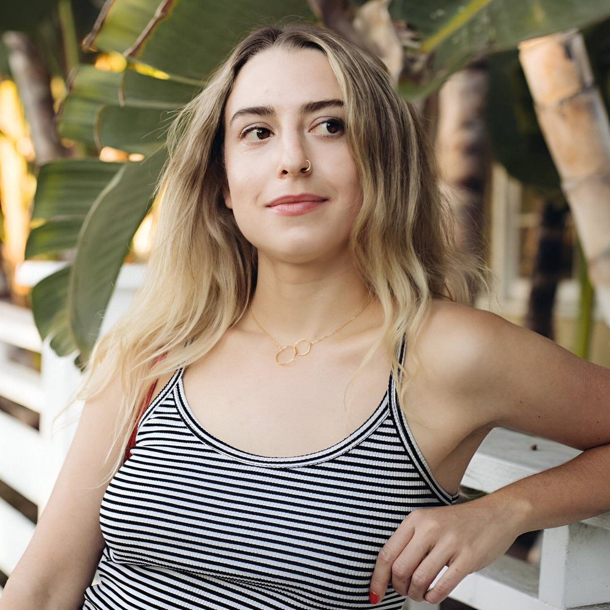 Interlocking Circles Gold Necklace - Dear Ava