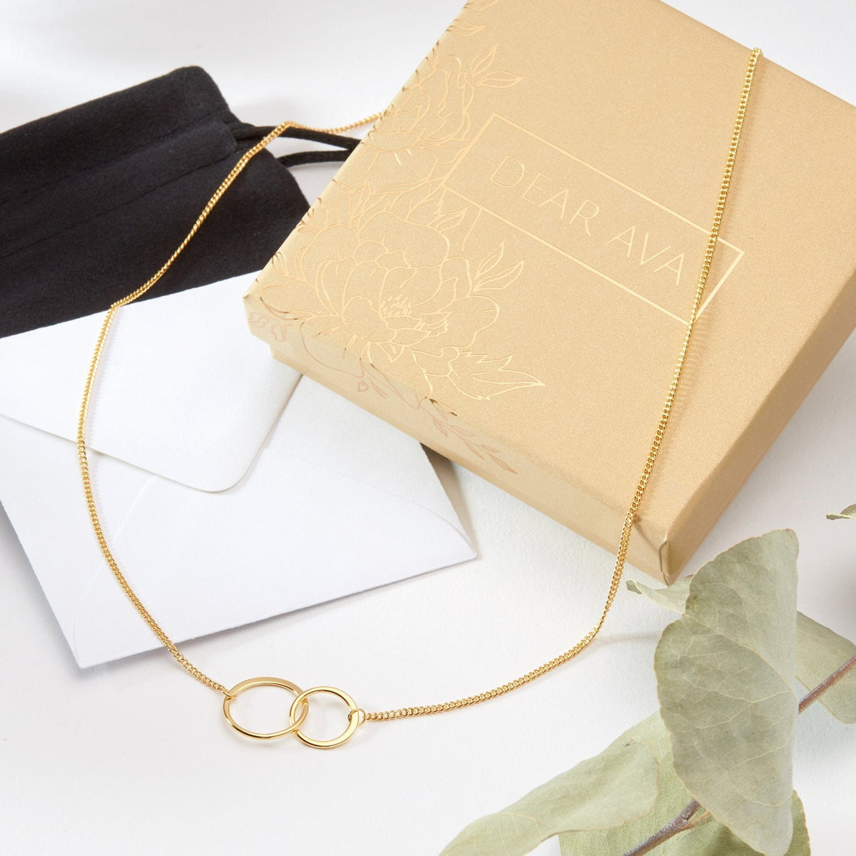 Interlocking Circles Gold Necklace - Dear Ava