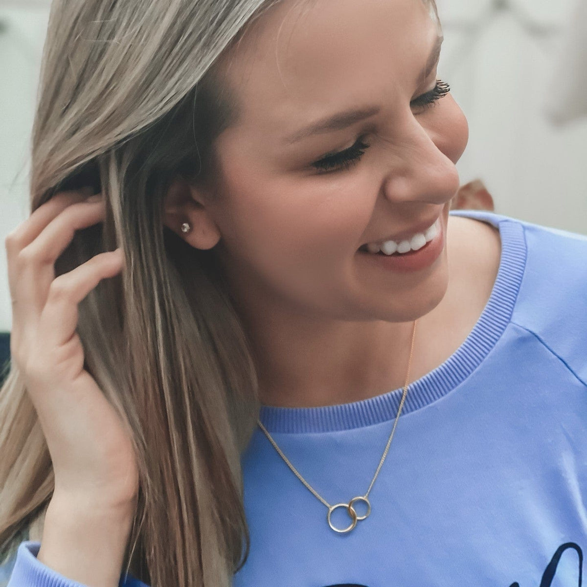 Interlocking Circles Gold Necklace - Dear Ava
