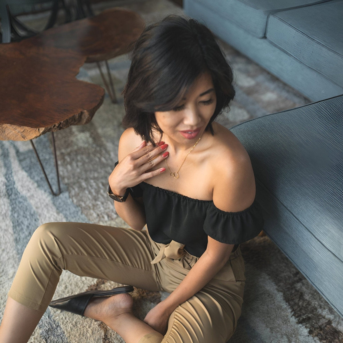 Interlocking Circles Gold Necklace - Dear Ava