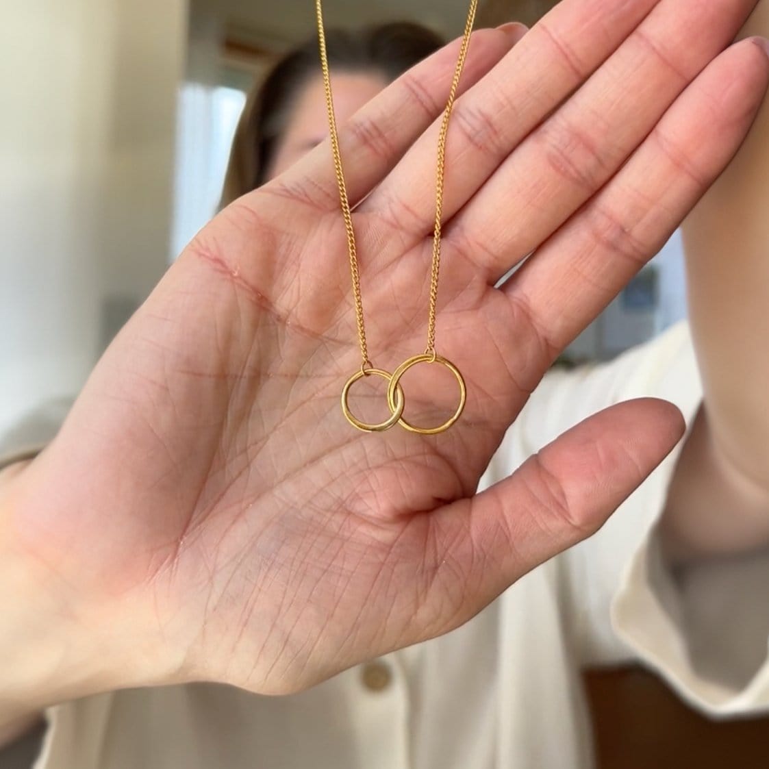 Interlocking Circles Gold Necklace - Dear Ava