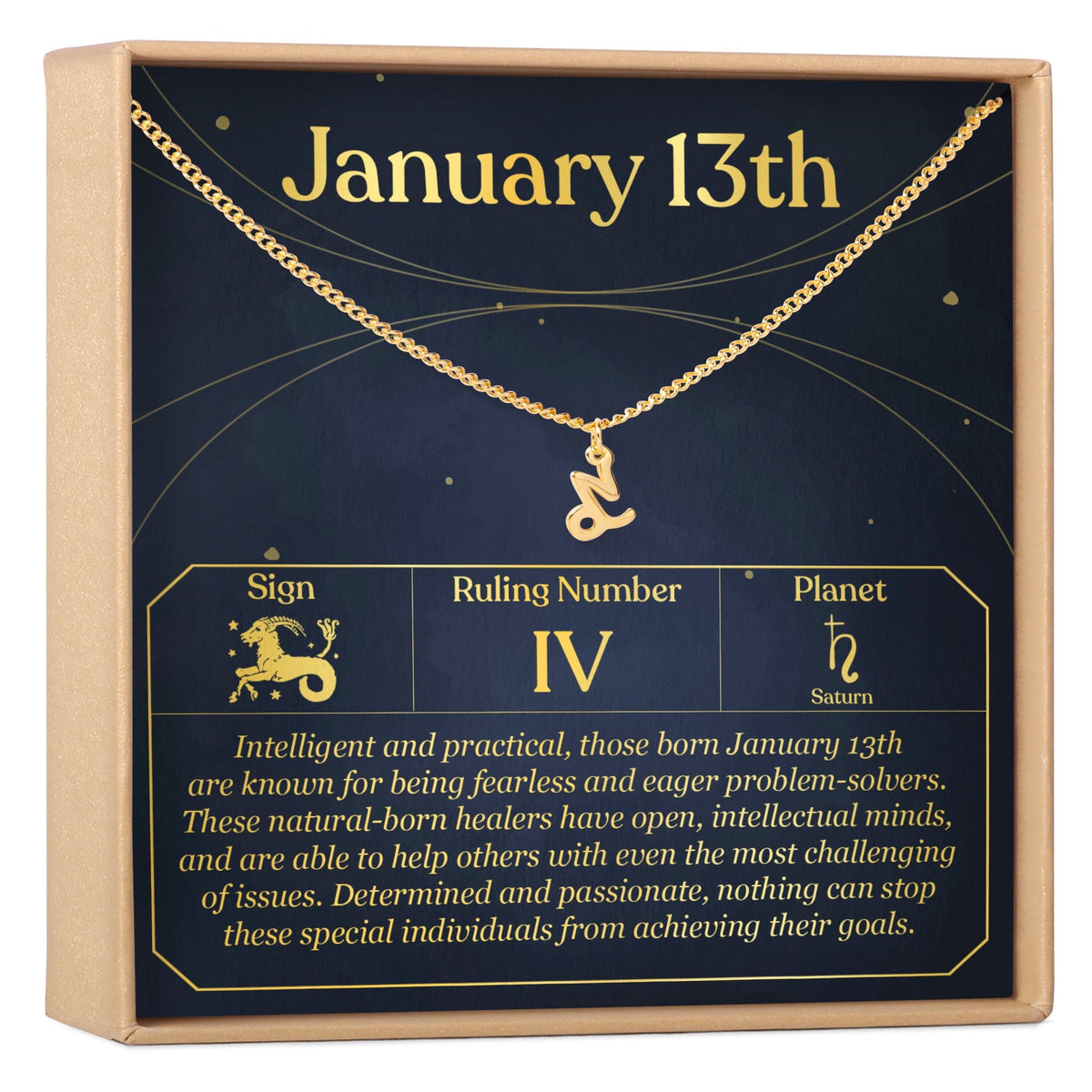 January 13th Capricorn Necklace - Dear Ava