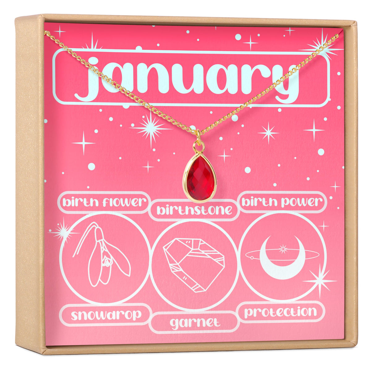 January Birthday Gemstone Necklace - Dear Ava