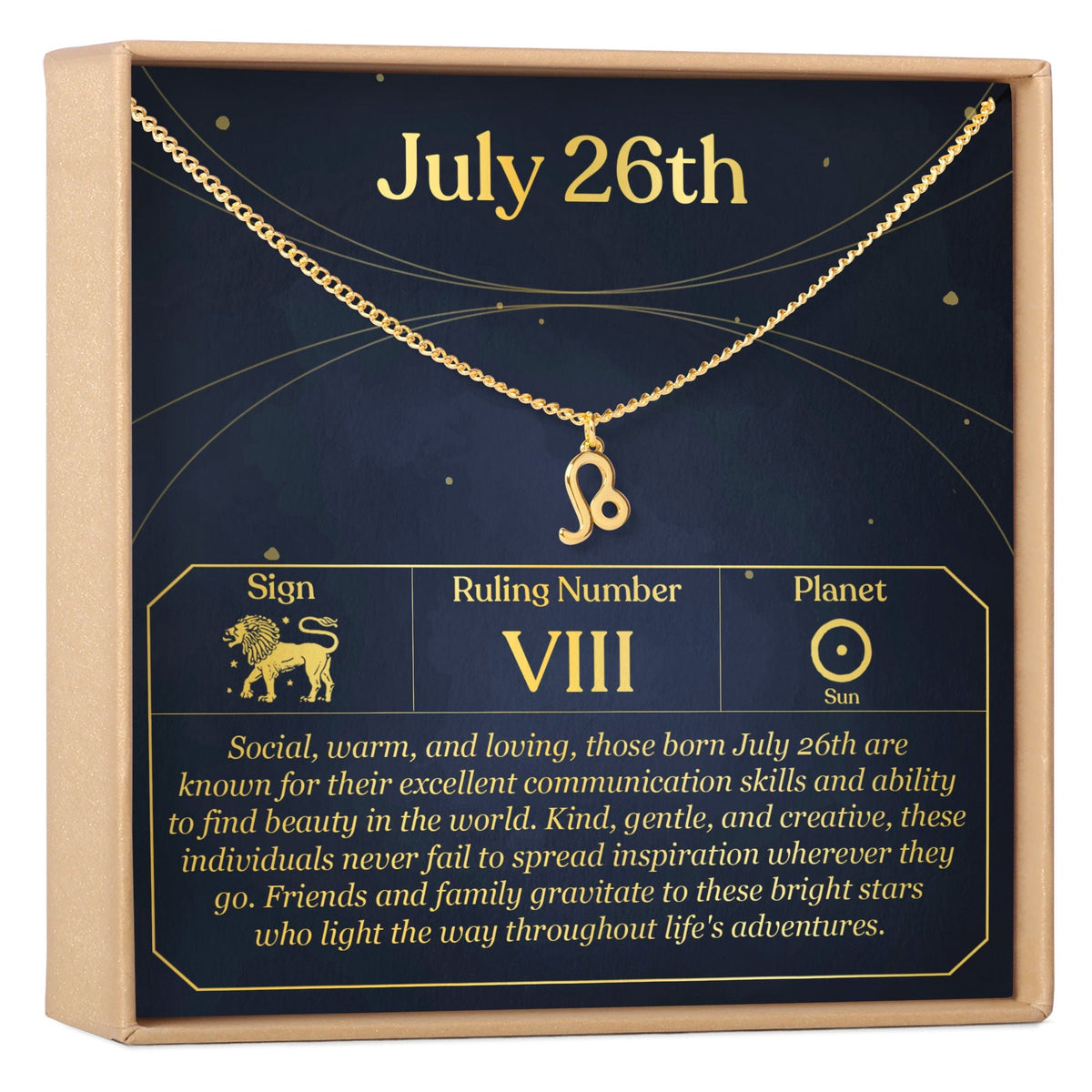 July 26th Leo Necklace - Dear Ava