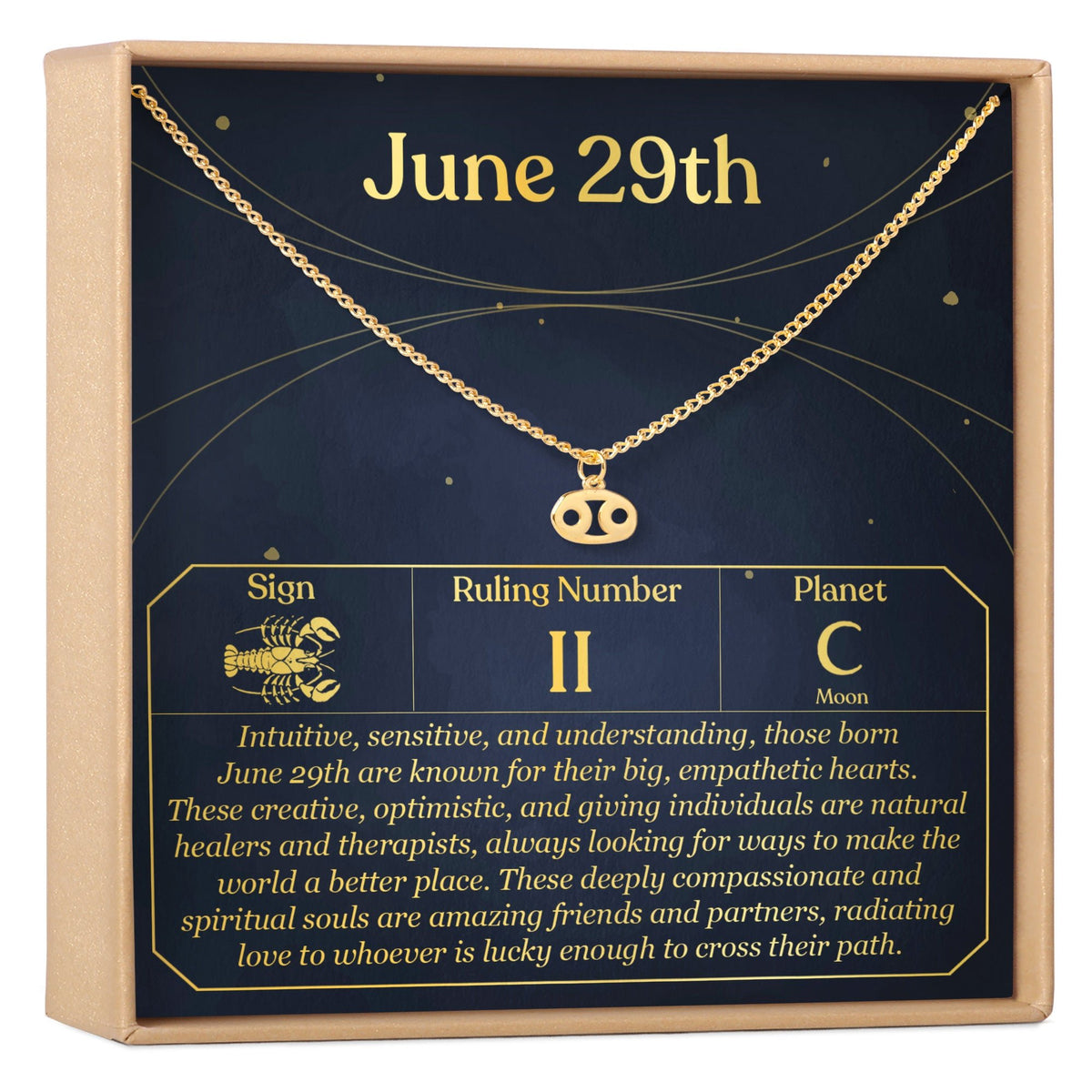 June 29th Cancer Necklace - Dear Ava