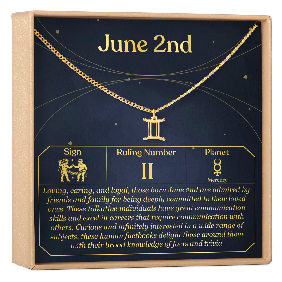 June 2nd Gemini Necklace - Dear Ava